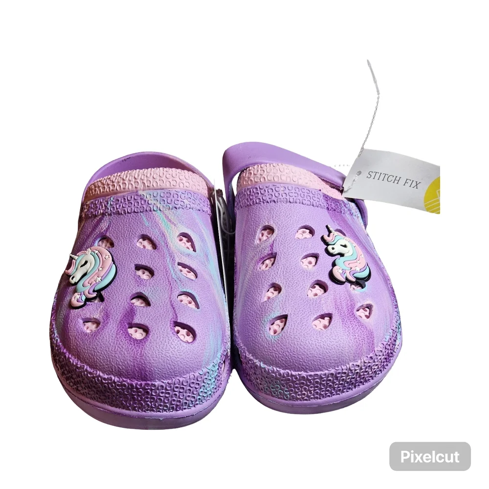 NWOT Girls Size 3 Capelli of New York Lavender Unicorn Kids Slippers